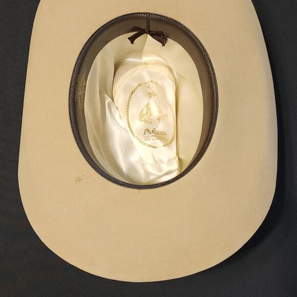 Vintage Adam ~A~ Western 101 Corral Tan Felt Cowboy Hat Unisex - Picture 8 of 12